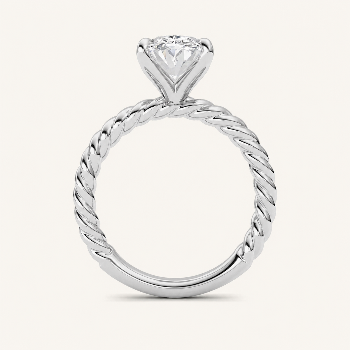 3Ct Oval Cut Lab Grown Diamond Solitaire Ring