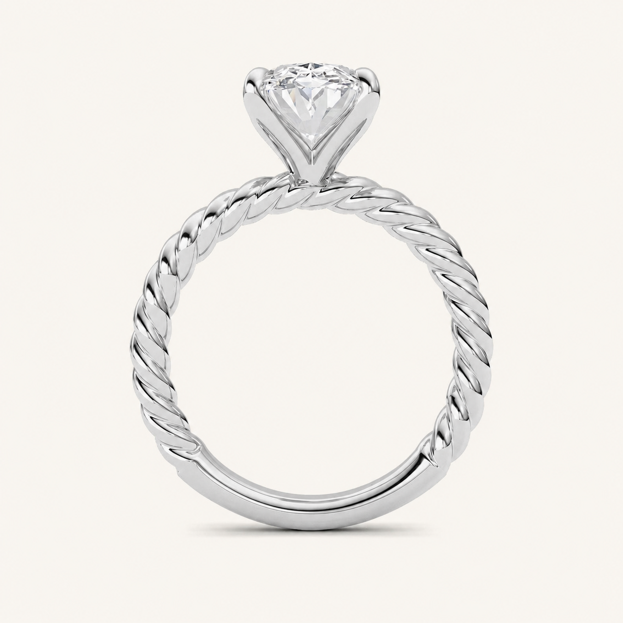 3Ct Oval Cut Lab Grown Diamond Solitaire Ring