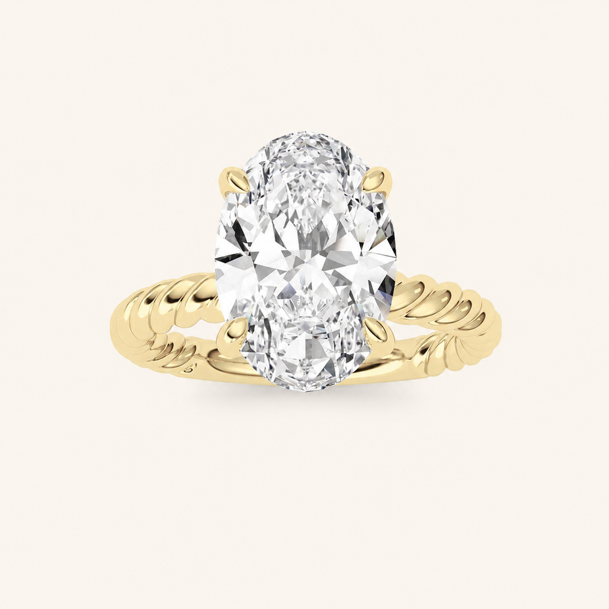 3Ct Oval Cut Lab Grown Diamond Solitaire Ring