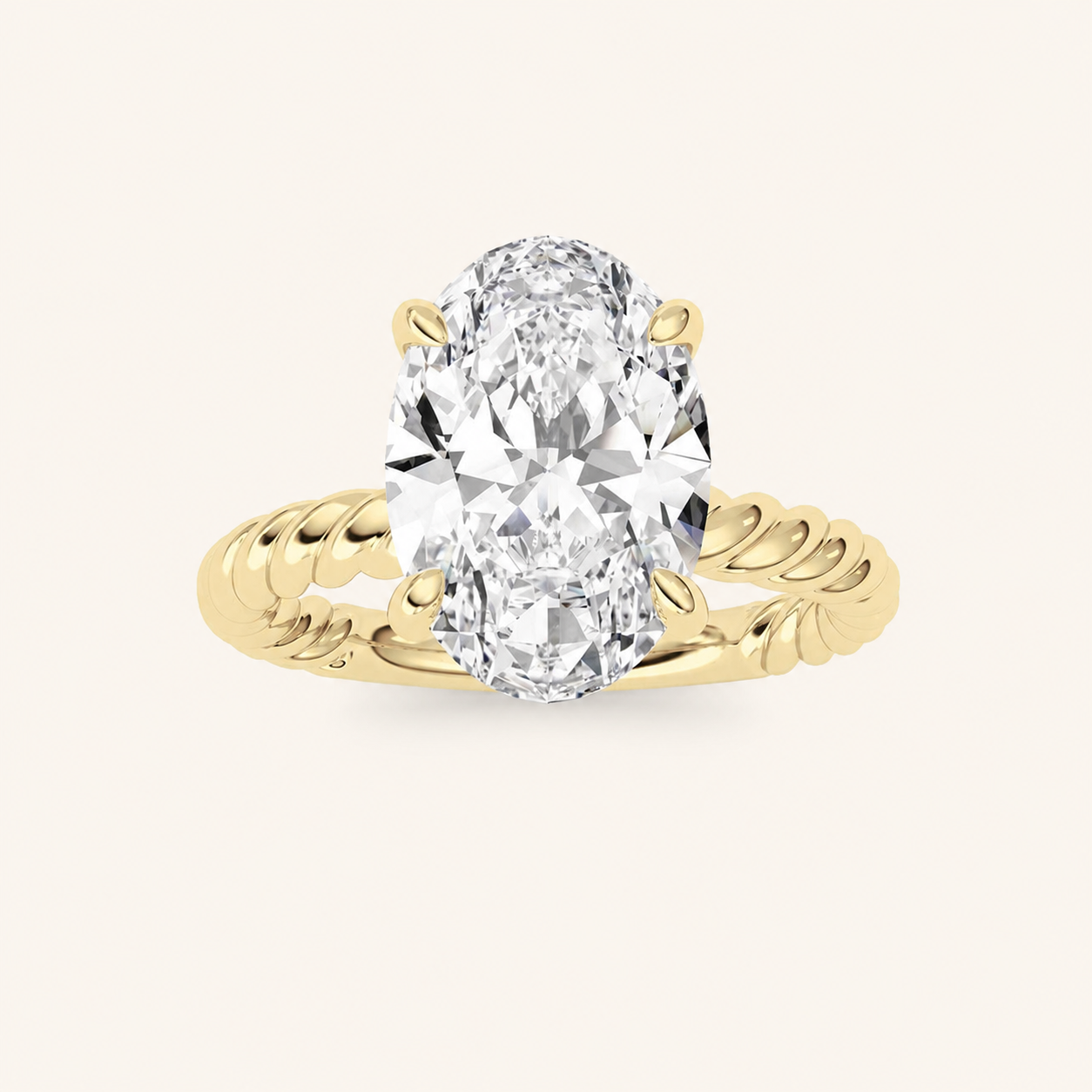 3Ct Oval Cut Lab Grown Diamond Solitaire Ring