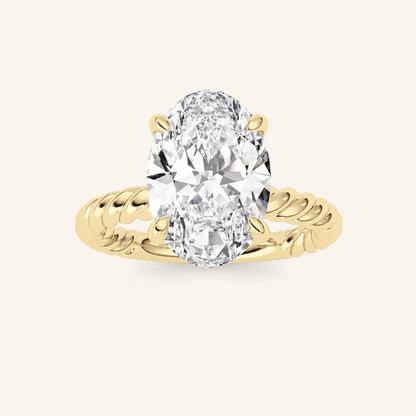 3Ct Oval Cut Lab Grown Diamond Solitaire Ring