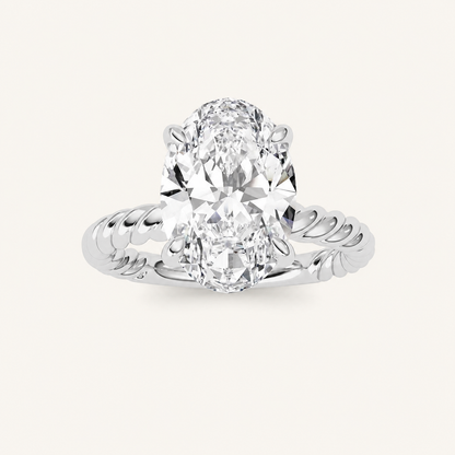 3Ct Oval Cut Lab Grown Diamond Solitaire Ring