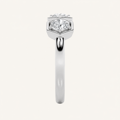 1CT Round Cut Lab Grown Diamond Three Stone Ring