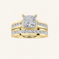 2CT Princess Cut Lab Grown Diamond Channel Bridal Set