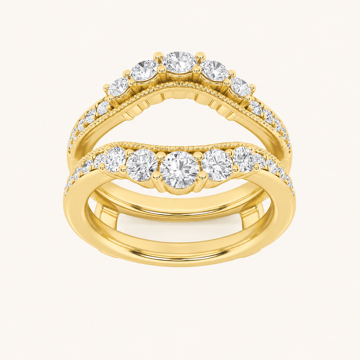1CT Round Cut Lab Grown Diamond Insert Jacket Ring