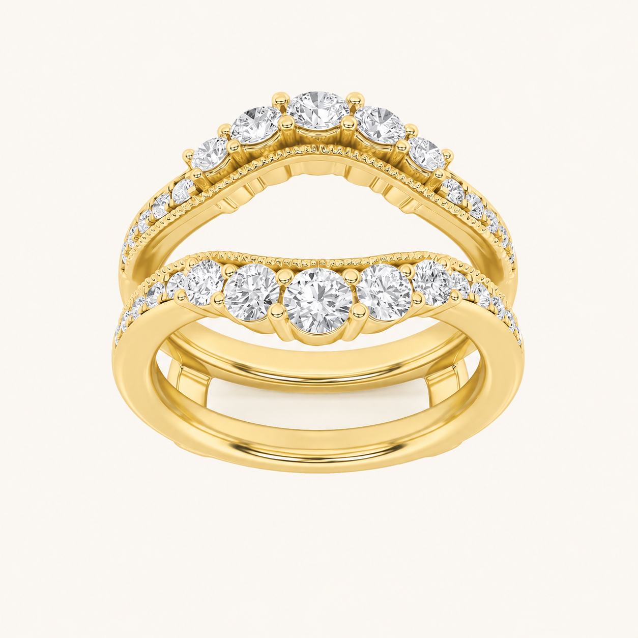 1CT Round Cut Lab Grown Diamond Insert Jacket Ring