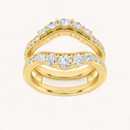 1CT Round Cut Lab Grown Diamond Insert Jacket Ring
