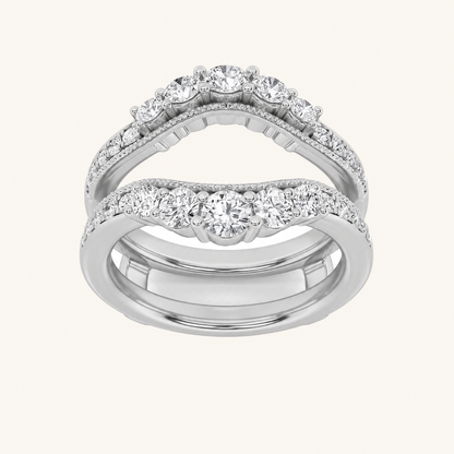 1CT Round Cut Lab Grown Diamond Insert Jacket Ring