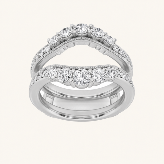 1CT Round Cut Lab Grown Diamond Insert Jacket Ring