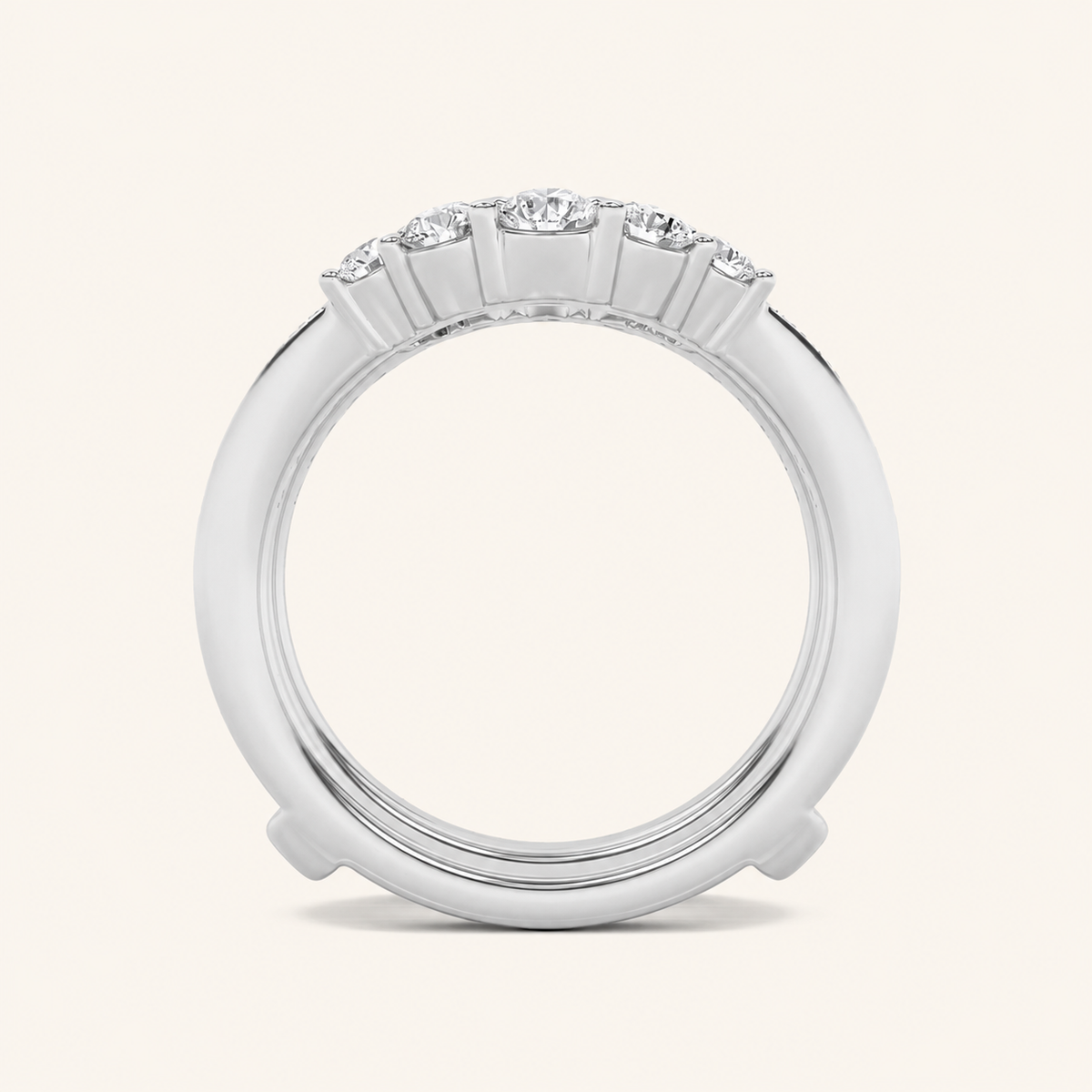 1CT Round Cut Lab Grown Diamond Insert Jacket Ring