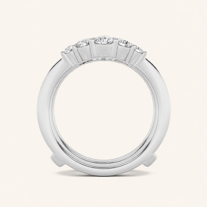 1CT Round Cut Lab Grown Diamond Insert Jacket Ring
