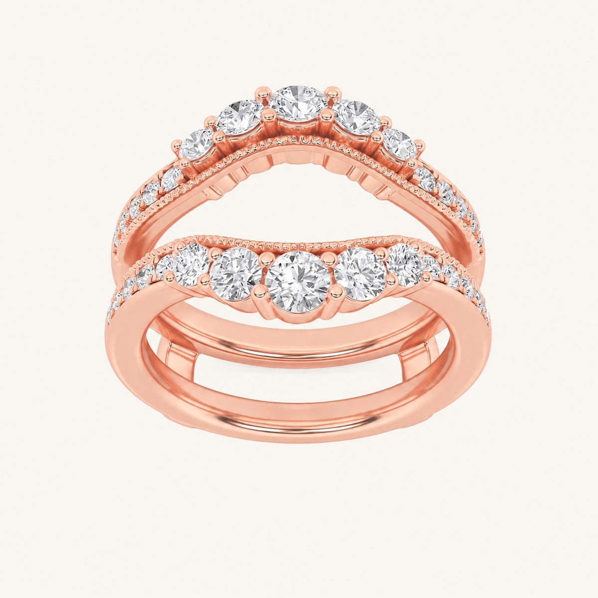 1CT Round Cut Lab Grown Diamond Insert Jacket Ring