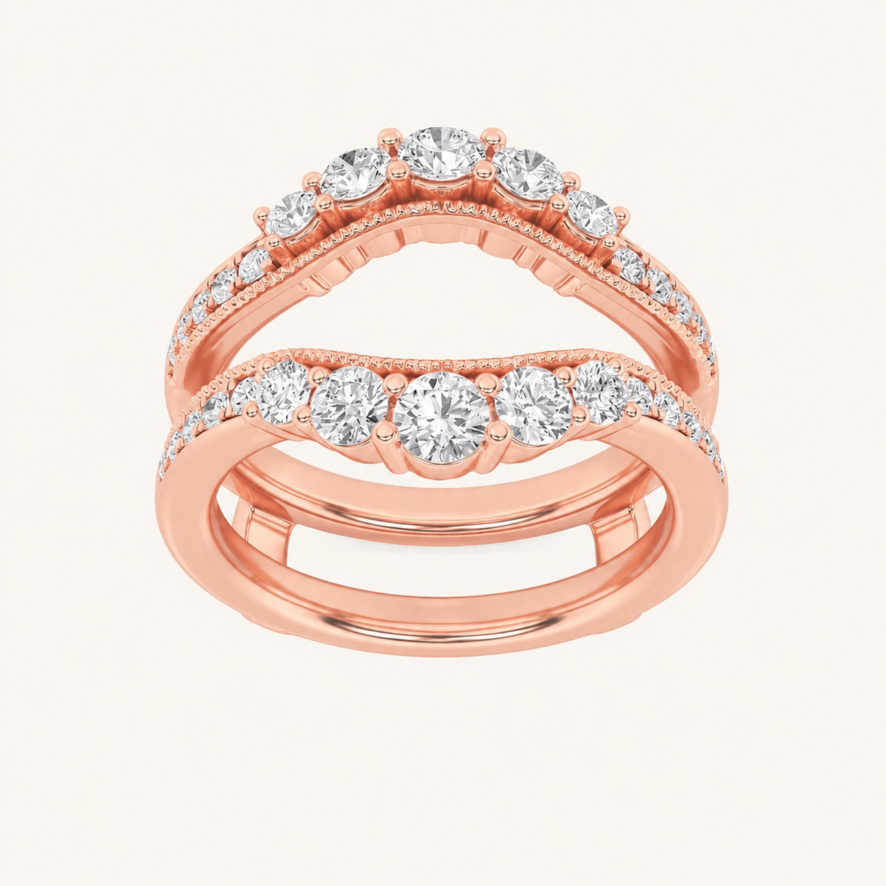 1CT Round Cut Lab Grown Diamond Insert Jacket Ring