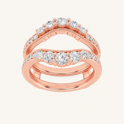 1CT Round Cut Lab Grown Diamond Insert Jacket Ring