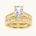 2CT Radiant Cut Lab Grown Diamond Bridal Set