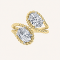 2CT Oval Cut Lab Grown Diamond Toi et Moi Fashion Ring