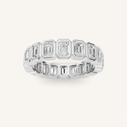 2.2CT Emerald Cut Lab Grown Diamond Eternity Band Ring