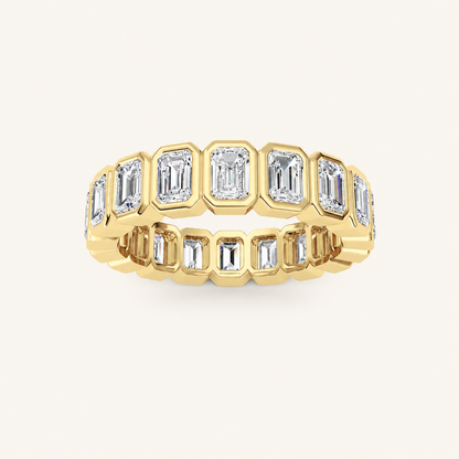 2.2CT Emerald Cut Lab Grown Diamond Eternity Band Ring
