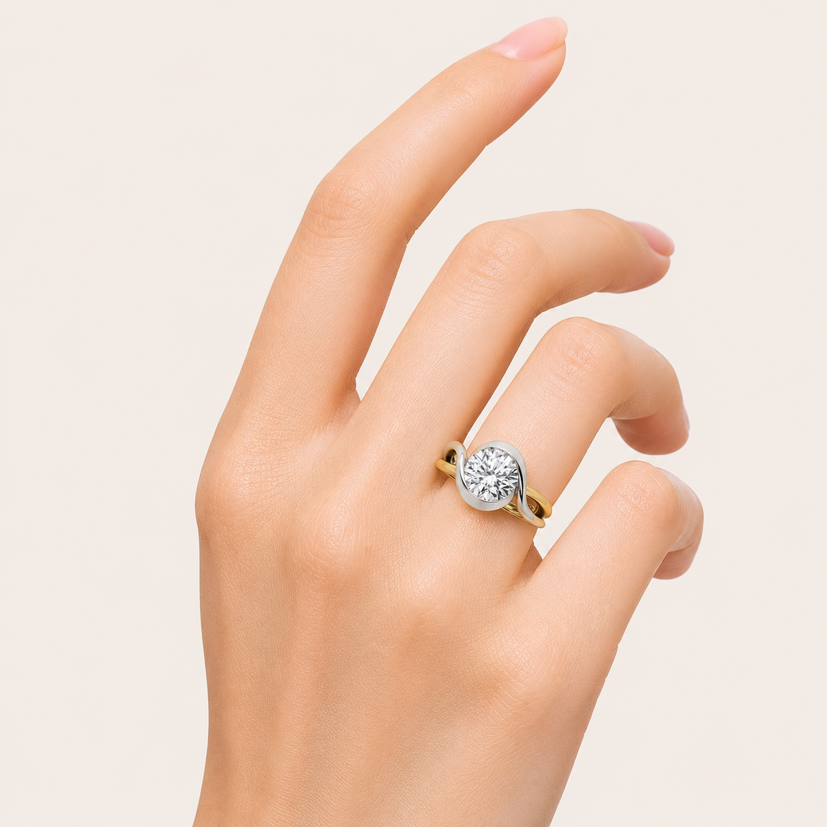 2CT Round Cut Lab Grown Diamond Solitaire Engagement Ring