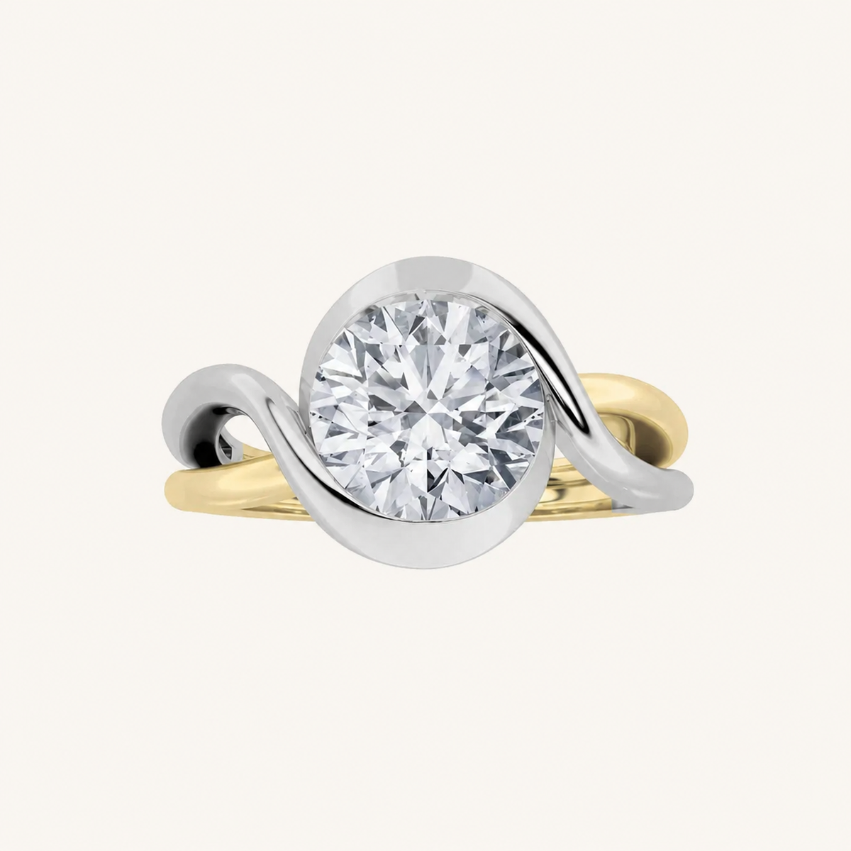 2CT Round Cut Lab Grown Diamond Solitaire Engagement Ring