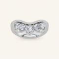 1CT Round Cut Lab Grown Diamond Fancy Contour Ring