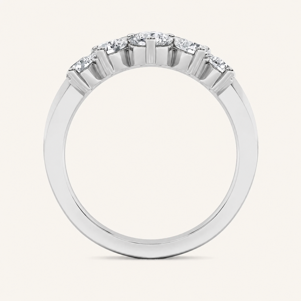 1CT Round Cut Lab Grown Diamond Fancy Contour Ring