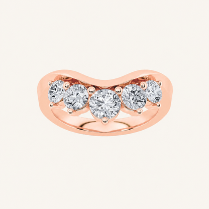 1CT Round Cut Lab Grown Diamond Fancy Contour Ring