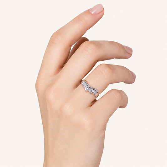 1CT Round Cut Lab Grown Diamond Fancy Contour Ring