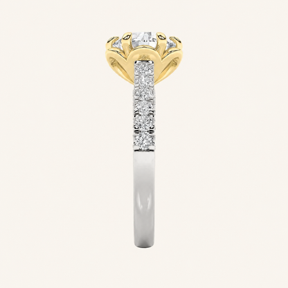 2.5CT Round Cut Lab Grown Diamond Two Tone Solitaire Engagement Ring