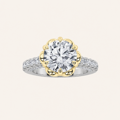 2.5CT Round Cut Lab Grown Diamond Two Tone Solitaire Engagement Ring
