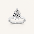 1CT Pear Cut Lab Grown Diamond Hidden Halo Plain Shank Engagement Ring