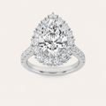4CT Pear Cut Lab Grown Diamond Bold Classic Engagement Ring