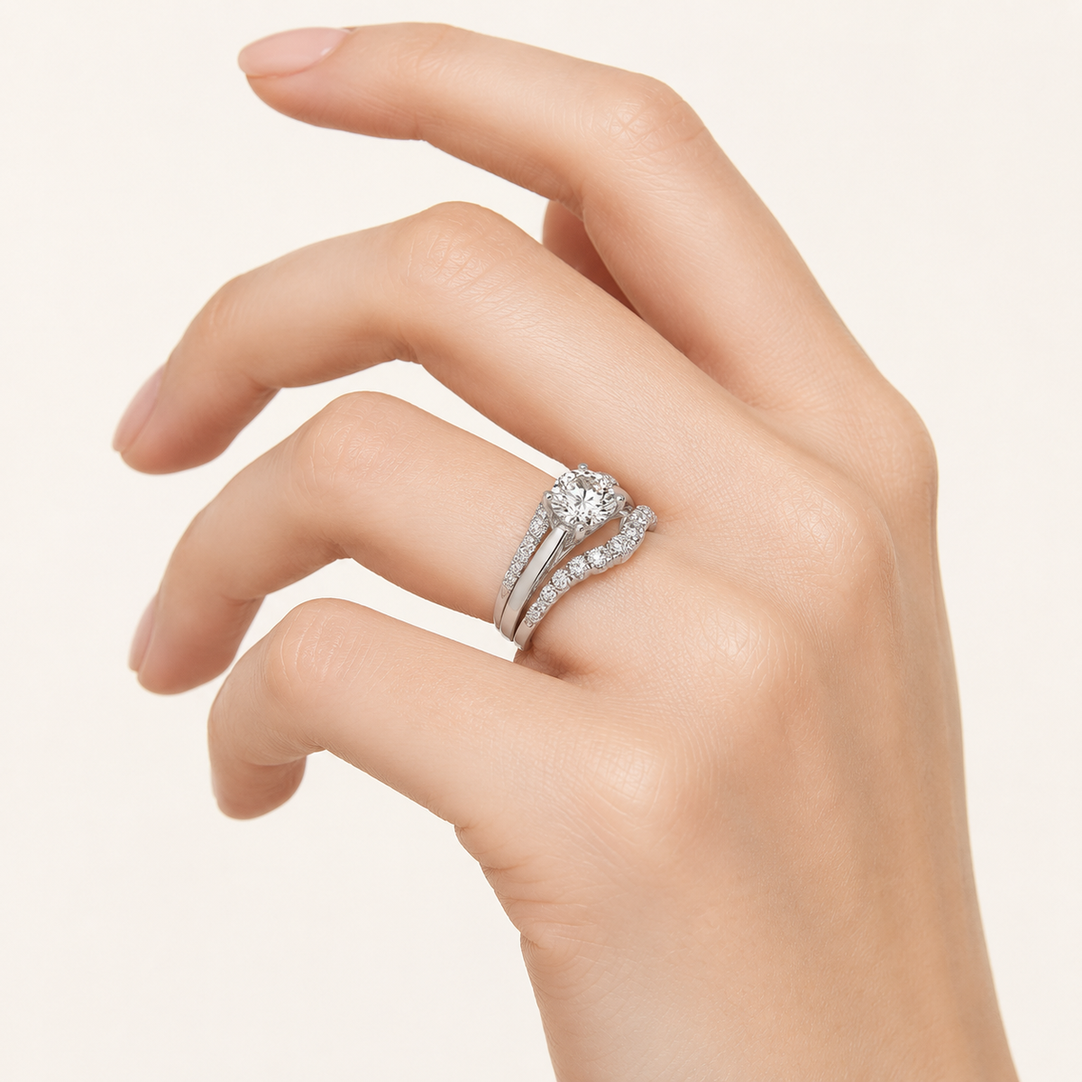 3CT Round Cut Lab Grown Diamond Insert Jacket Ring