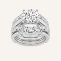 3CT Round Cut Lab Grown Diamond Insert Jacket Ring