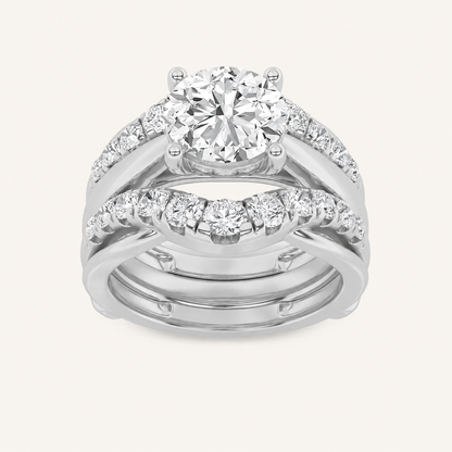 3CT Round Cut Lab Grown Diamond Insert Jacket Ring