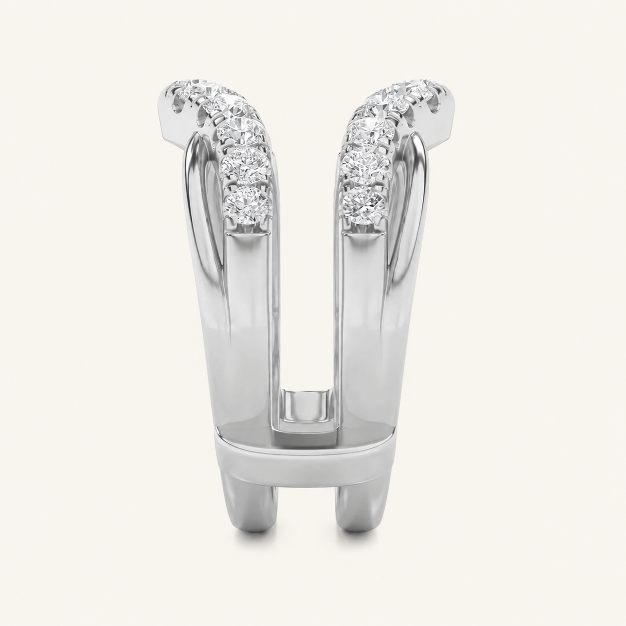 3CT Round Cut Lab Grown Diamond Insert Jacket Ring