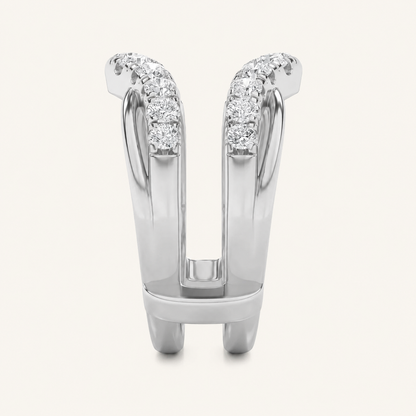 3CT Round Cut Lab Grown Diamond Insert Jacket Ring