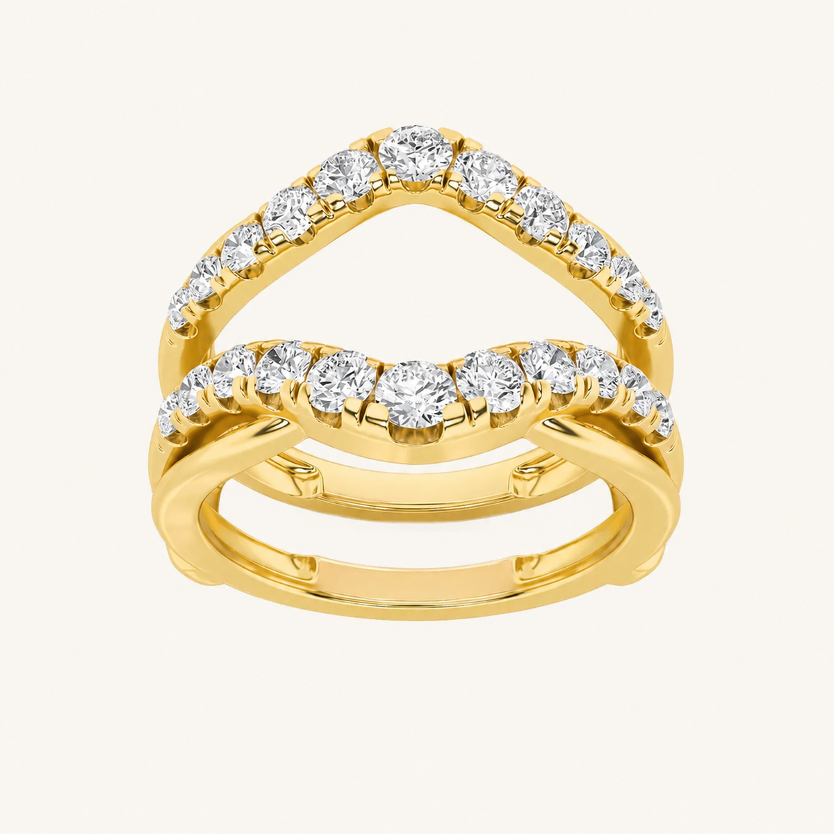 3CT Round Cut Lab Grown Diamond Insert Jacket Ring