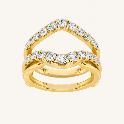 3CT Round Cut Lab Grown Diamond Insert Jacket Ring