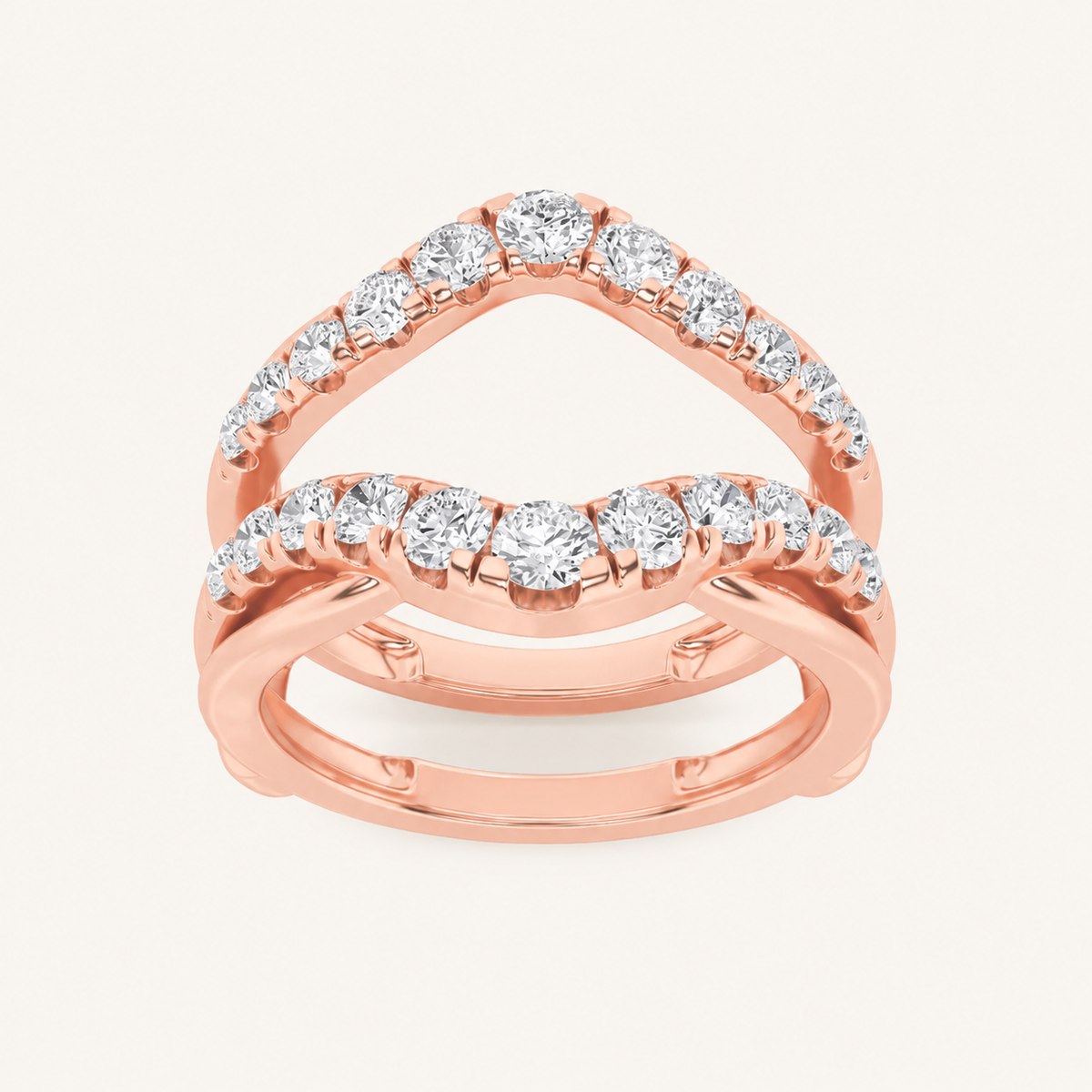3CT Round Cut Lab Grown Diamond Insert Jacket Ring