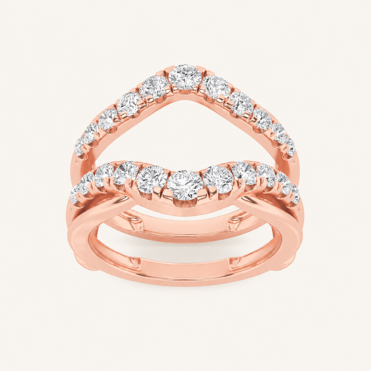 3CT Round Cut Lab Grown Diamond Insert Jacket Ring