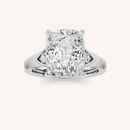 Elongated Cushion Cut Lab Grown Diamond Solitaire Ring