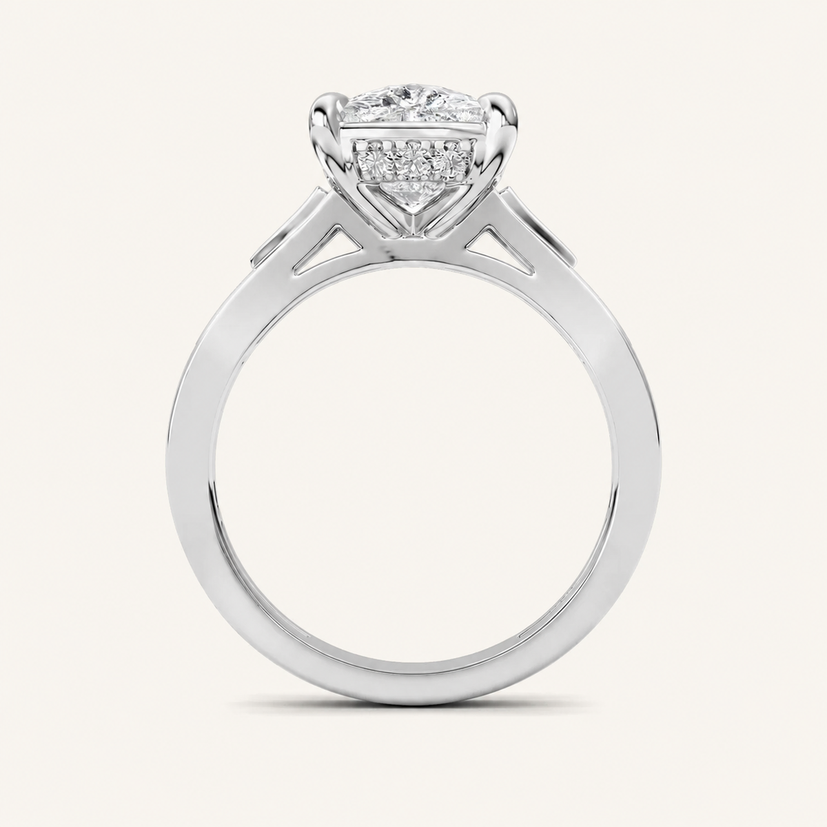 Elongated Cushion Cut Lab Grown Diamond Solitaire Ring