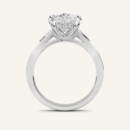 Elongated Cushion Cut Lab Grown Diamond Solitaire Ring