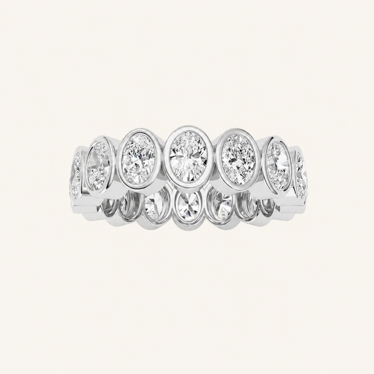 2CT Oval Cut Lab Grown Diamond Eternity Band Ring