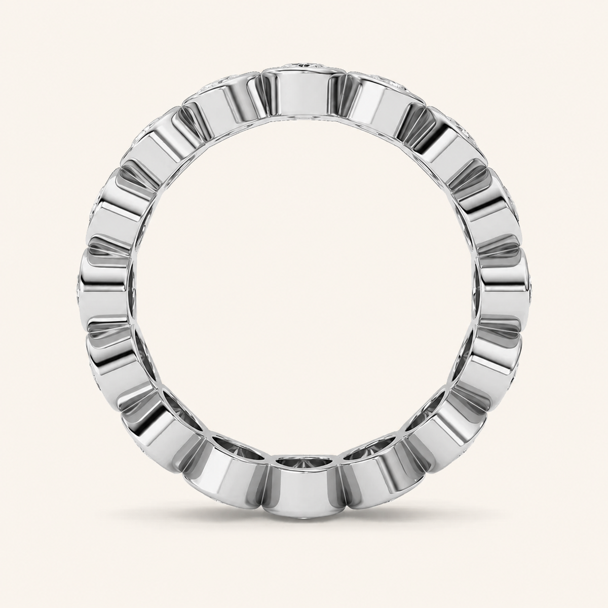 2CT Oval Cut Lab Grown Diamond Eternity Band Ring