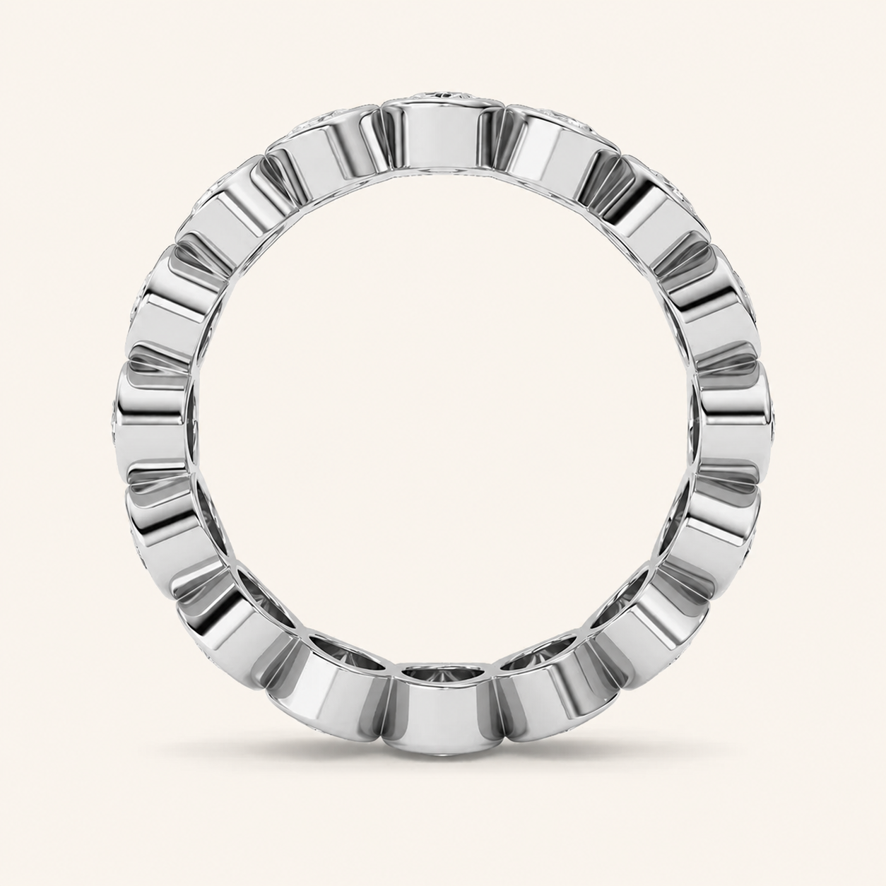 2CT Oval Cut Lab Grown Diamond Eternity Band Ring