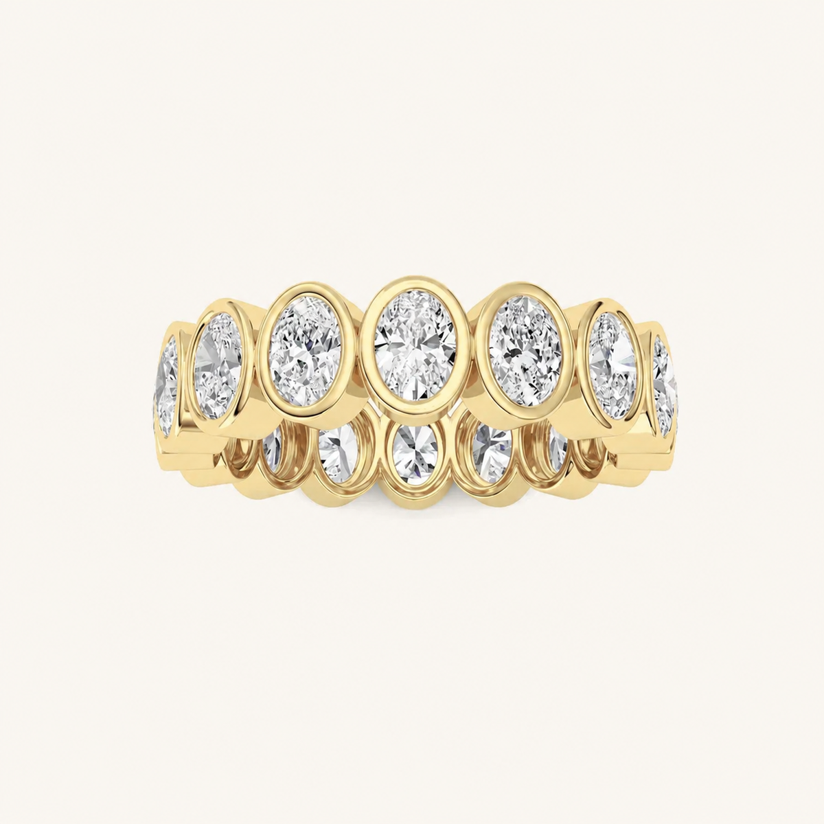 2CT Oval Cut Lab Grown Diamond Eternity Band Ring