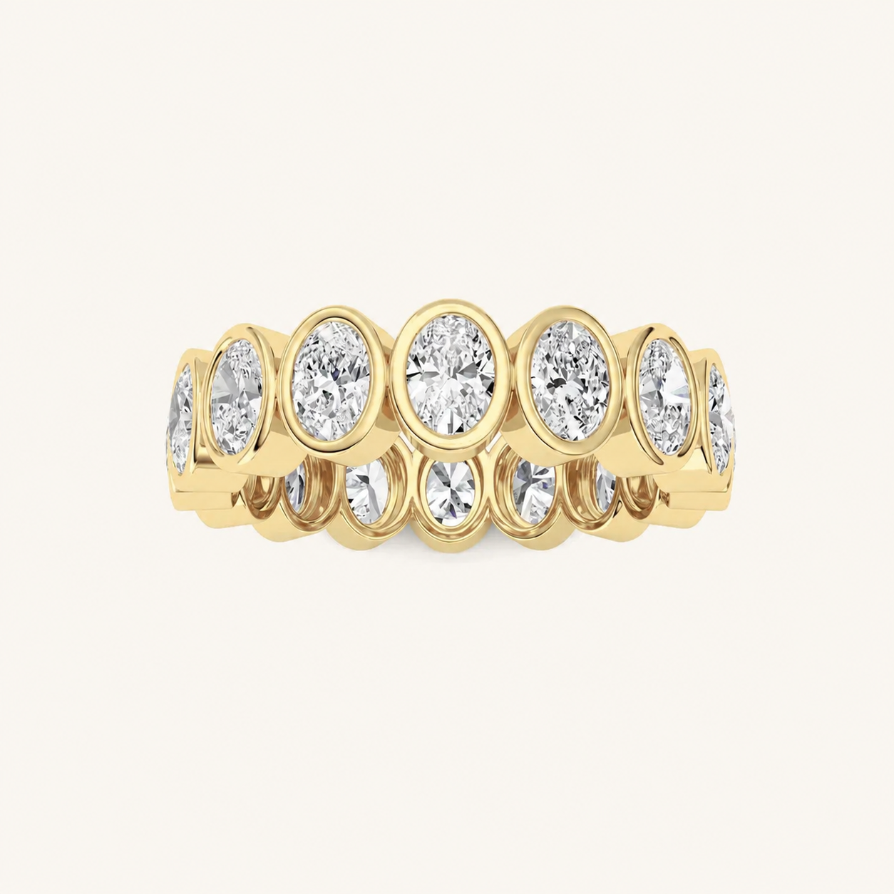 2CT Oval Cut Lab Grown Diamond Eternity Band Ring