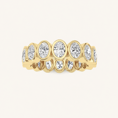 2CT Oval Cut Lab Grown Diamond Eternity Band Ring